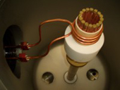 Mounted split crucible